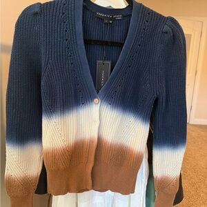 Veronica Beard Navy and Tan Ombre Cardigan